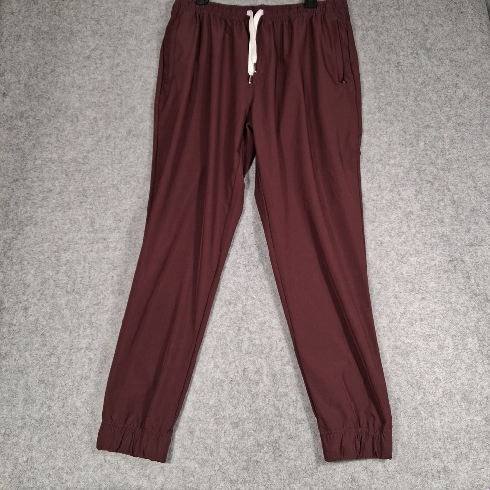 Cove Jogger Pants Mens 2XL Burgundy Recycled Poly Spandex Drawstring‎ Cuffed